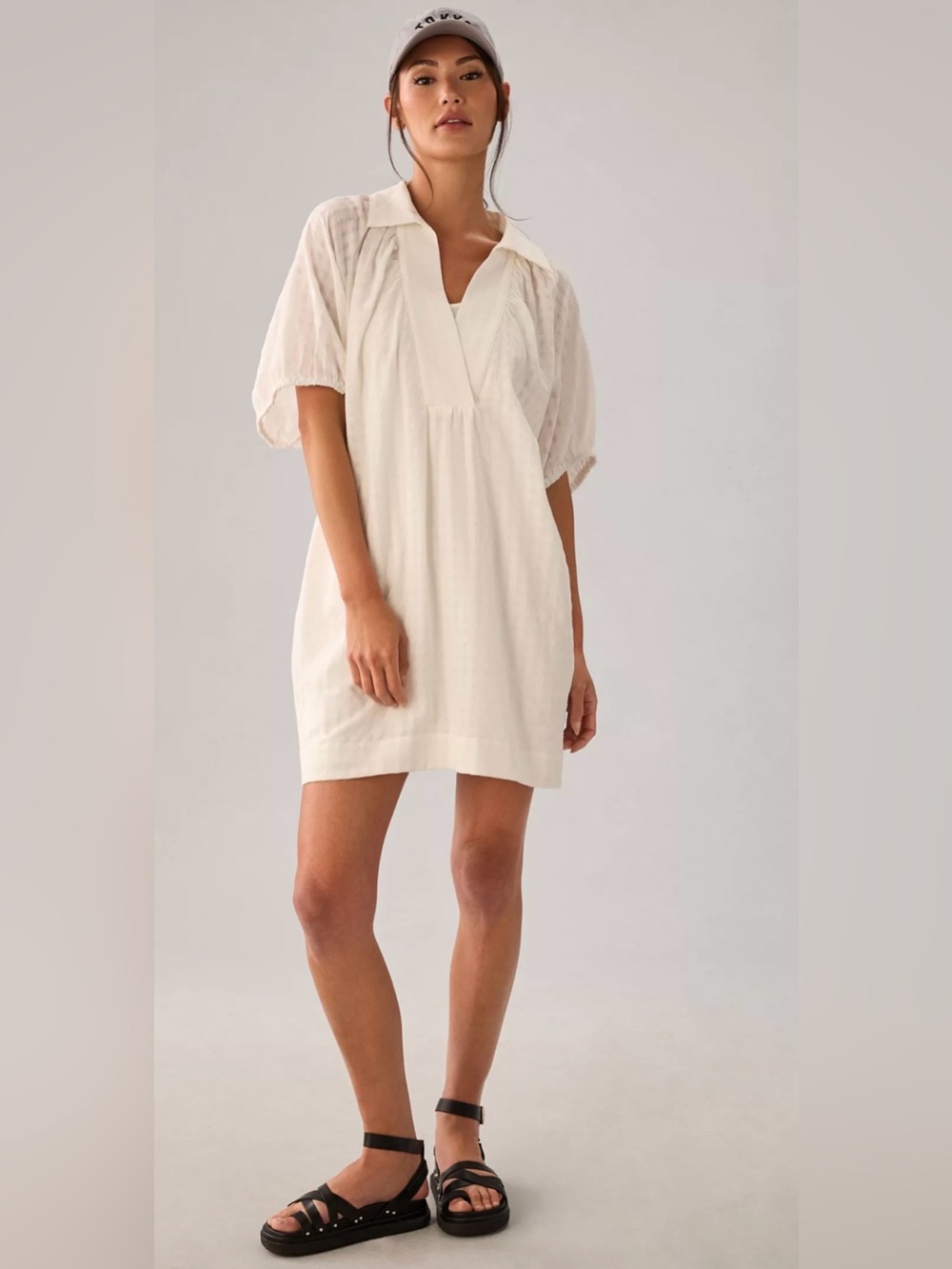 By Anthropologie V-Neck Tiered Sleeve Tunic Dress